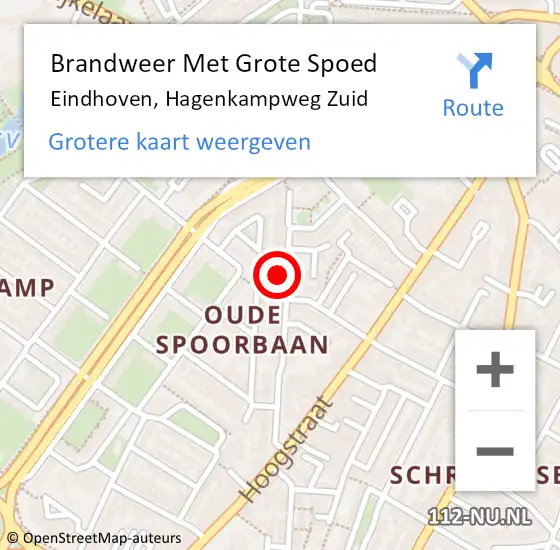 Locatie op kaart van de 112 melding: Brandweer Met Grote Spoed Naar Eindhoven, Hagenkampweg Zuid op 15 september 2024 16:48