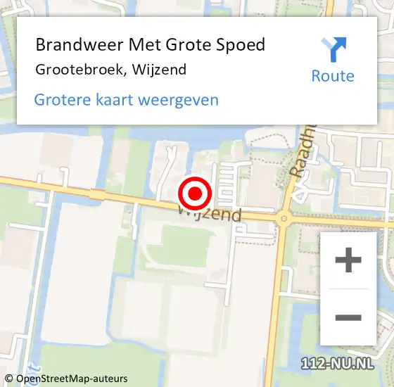 Locatie op kaart van de 112 melding: Brandweer Met Grote Spoed Naar Grootebroek, Wijzend op 15 september 2024 16:58