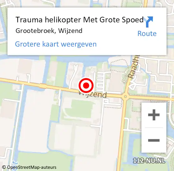 Locatie op kaart van de 112 melding: Trauma helikopter Met Grote Spoed Naar Grootebroek, Wijzend op 15 september 2024 17:02