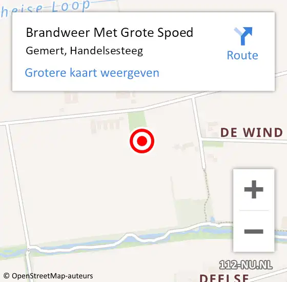 Locatie op kaart van de 112 melding: Brandweer Met Grote Spoed Naar Gemert, Handelsesteeg op 15 september 2024 17:12