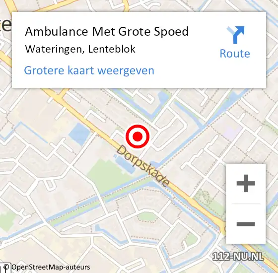 Locatie op kaart van de 112 melding: Ambulance Met Grote Spoed Naar Wateringen, Lenteblok op 15 september 2024 17:24