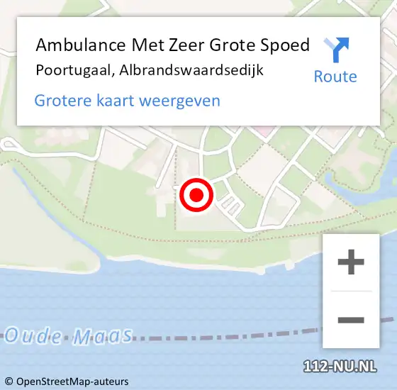 Locatie op kaart van de 112 melding: Ambulance Met Zeer Grote Spoed Naar Poortugaal, Albrandswaardsedijk op 15 september 2024 17:44