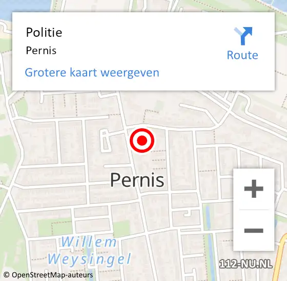 Locatie op kaart van de 112 melding: Politie Pernis op 15 september 2024 17:53