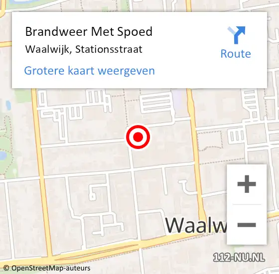 Locatie op kaart van de 112 melding: Brandweer Met Spoed Naar Waalwijk, Stationsstraat op 15 september 2024 18:05