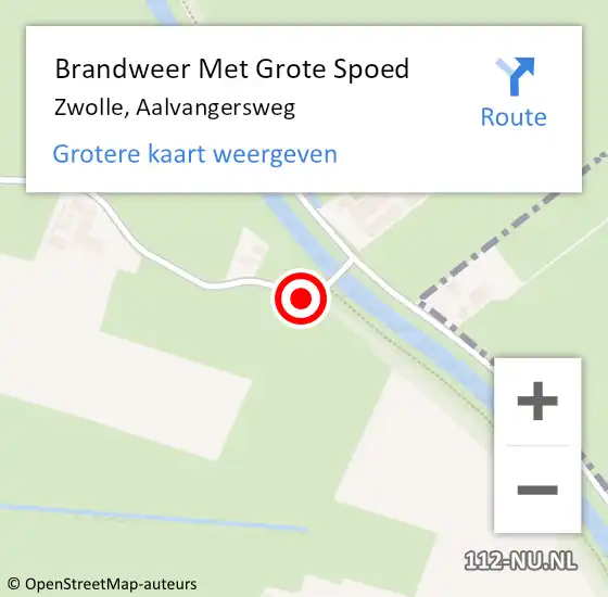 Locatie op kaart van de 112 melding: Brandweer Met Grote Spoed Naar Zwolle, Aalvangersweg op 20 oktober 2014 10:05