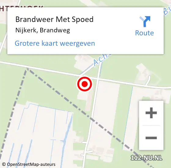 Locatie op kaart van de 112 melding: Brandweer Met Spoed Naar Nijkerk, Brandweg op 15 september 2024 18:19