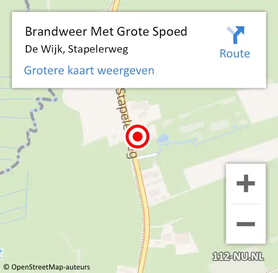 Locatie op kaart van de 112 melding: Brandweer Met Grote Spoed Naar De Wijk, Stapelerweg op 15 september 2024 19:14