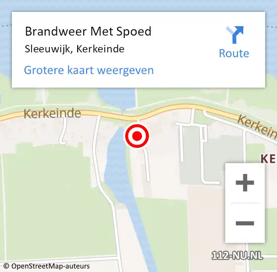 Locatie op kaart van de 112 melding: Brandweer Met Spoed Naar Sleeuwijk, Kerkeinde op 15 september 2024 19:50