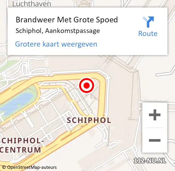 Locatie op kaart van de 112 melding: Brandweer Met Grote Spoed Naar Schiphol, Aankomstpassage op 15 september 2024 20:05