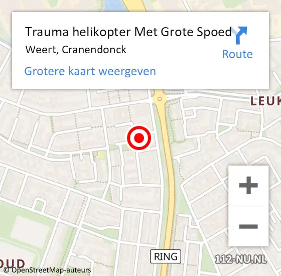 Locatie op kaart van de 112 melding: Trauma helikopter Met Grote Spoed Naar Weert, Cranendonck op 15 september 2024 20:13