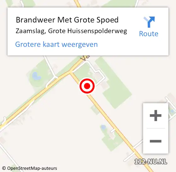 Locatie op kaart van de 112 melding: Brandweer Met Grote Spoed Naar Zaamslag, Grote Huissenspolderweg op 15 september 2024 20:14