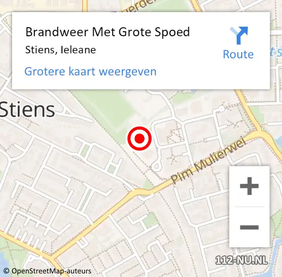 Locatie op kaart van de 112 melding: Brandweer Met Grote Spoed Naar Stiens, Ieleane op 15 september 2024 20:46