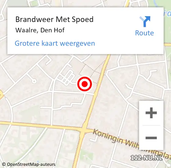 Locatie op kaart van de 112 melding: Brandweer Met Spoed Naar Waalre, Den Hof op 15 september 2024 20:59