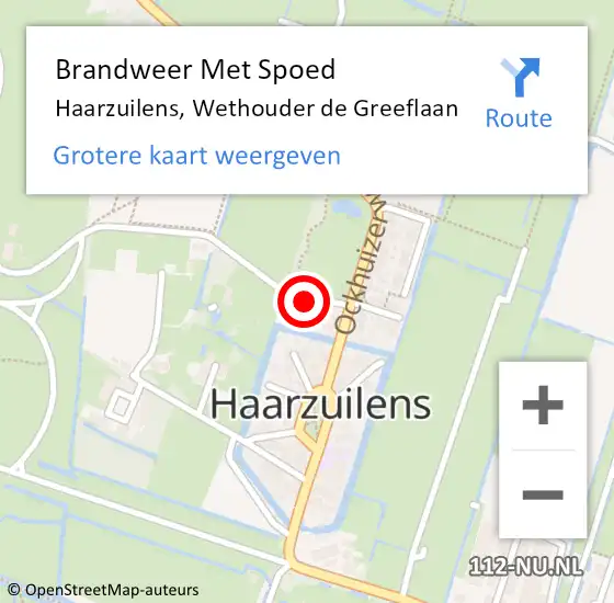 Locatie op kaart van de 112 melding: Brandweer Met Spoed Naar Haarzuilens, Wethouder de Greeflaan op 15 september 2024 21:06