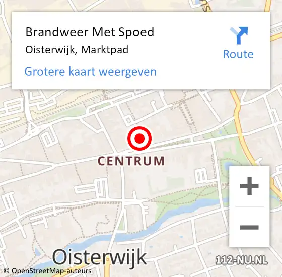 Locatie op kaart van de 112 melding: Brandweer Met Spoed Naar Oisterwijk, Marktpad op 15 september 2024 21:24