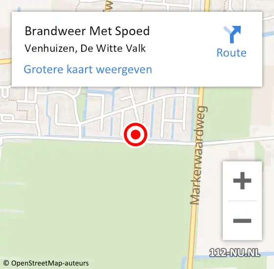 Locatie op kaart van de 112 melding: Brandweer Met Spoed Naar Venhuizen, De Witte Valk op 15 september 2024 21:28