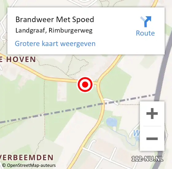 Locatie op kaart van de 112 melding: Brandweer Met Spoed Naar Landgraaf, Rimburgerweg op 15 september 2024 22:35