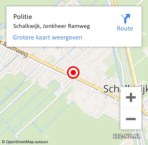 Locatie op kaart van de 112 melding: Politie Schalkwijk, Jonkheer Ramweg op 15 september 2024 22:51