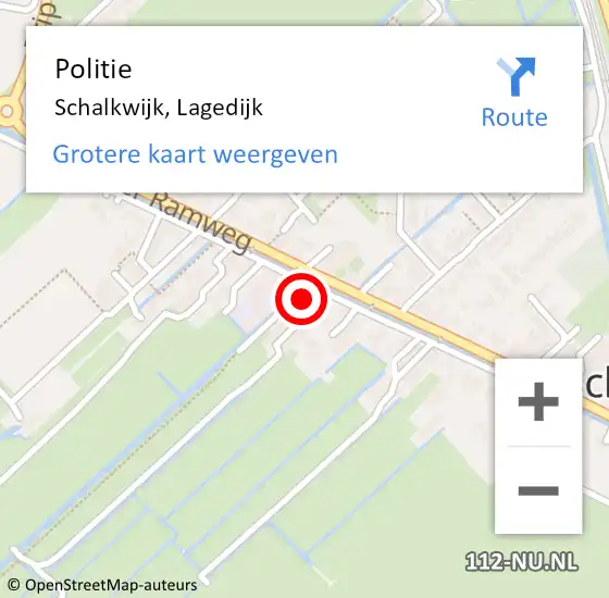 Locatie op kaart van de 112 melding: Politie Schalkwijk, Lagedijk op 15 september 2024 22:51