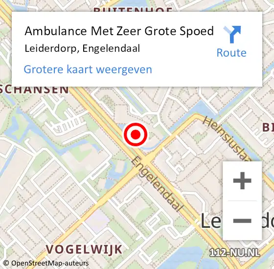 Locatie op kaart van de 112 melding: Ambulance Met Zeer Grote Spoed Naar Leiderdorp, Engelendaal op 15 september 2024 23:10