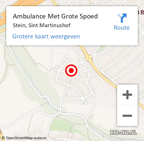 Locatie op kaart van de 112 melding: Ambulance Met Grote Spoed Naar Stein, Sint Martinushof op 20 oktober 2014 10:26