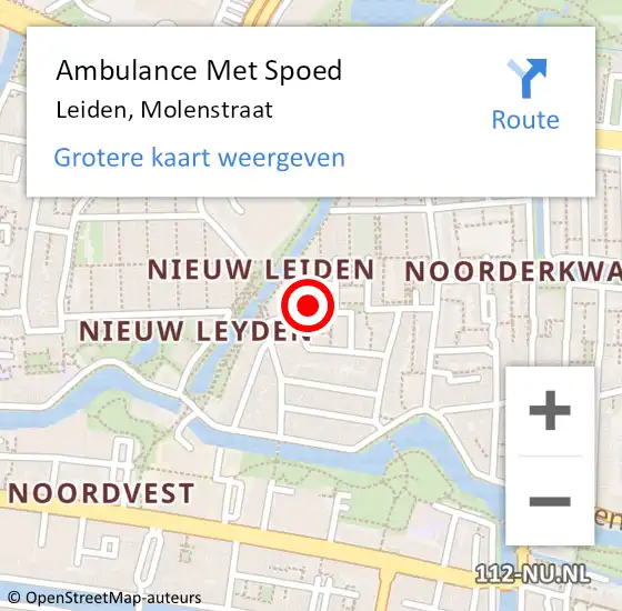 Locatie op kaart van de 112 melding: Ambulance Met Spoed Naar Noordwijk, Molenstraat op 16 september 2024 02:37