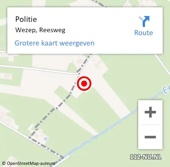 Locatie op kaart van de 112 melding: Politie Wezep, Reesweg op 16 september 2024 05:57