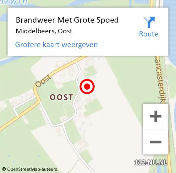 Locatie op kaart van de 112 melding: Brandweer Met Grote Spoed Naar Middelbeers, Oost op 16 september 2024 06:35