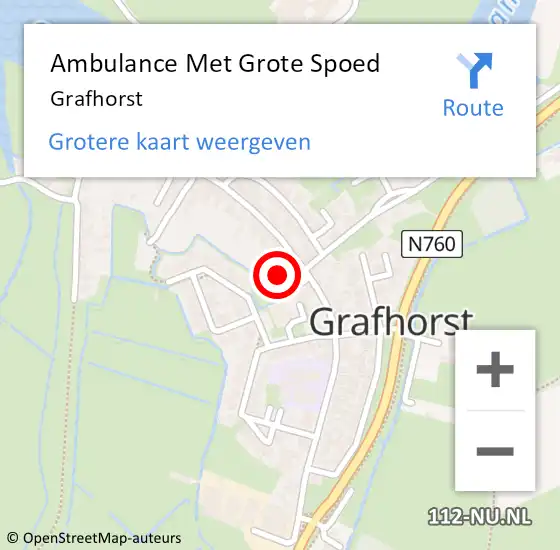 Locatie op kaart van de 112 melding: Ambulance Met Grote Spoed Naar Grafhorst op 16 september 2024 06:58