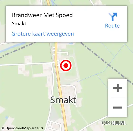 Locatie op kaart van de 112 melding: Brandweer Met Spoed Naar Smakt op 16 september 2024 08:37