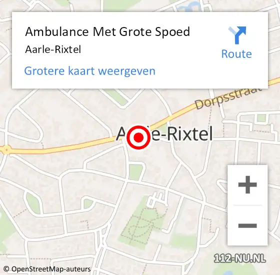 Locatie op kaart van de 112 melding: Ambulance Met Grote Spoed Naar Aarle-Rixtel op 16 september 2024 08:49