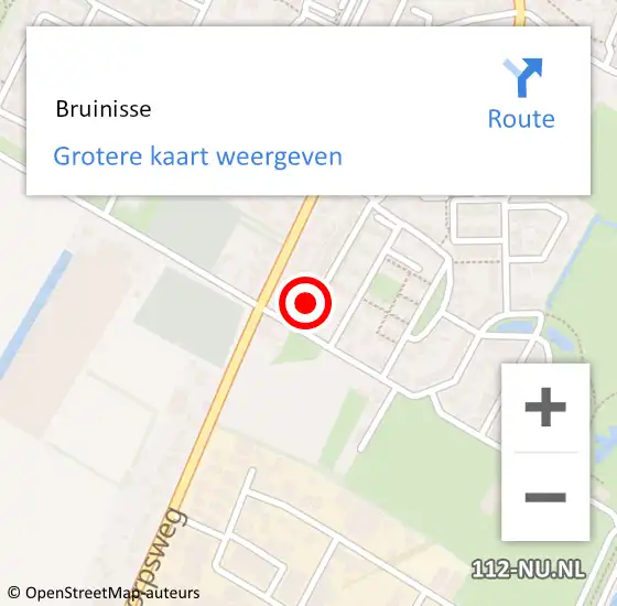 Locatie op kaart van de 112 melding:  Bruinisse op 16 september 2024 09:39