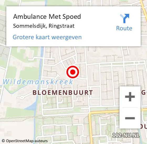 Locatie op kaart van de 112 melding: Ambulance Met Spoed Naar Sommelsdijk, Ringstraat op 16 september 2024 10:47