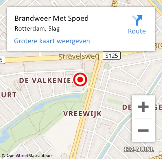 Locatie op kaart van de 112 melding: Brandweer Met Spoed Naar Rotterdam, Slag op 16 september 2024 10:52