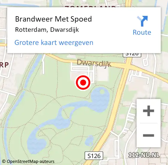 Locatie op kaart van de 112 melding: Brandweer Met Spoed Naar Rotterdam, Dwarsdijk op 16 september 2024 10:59