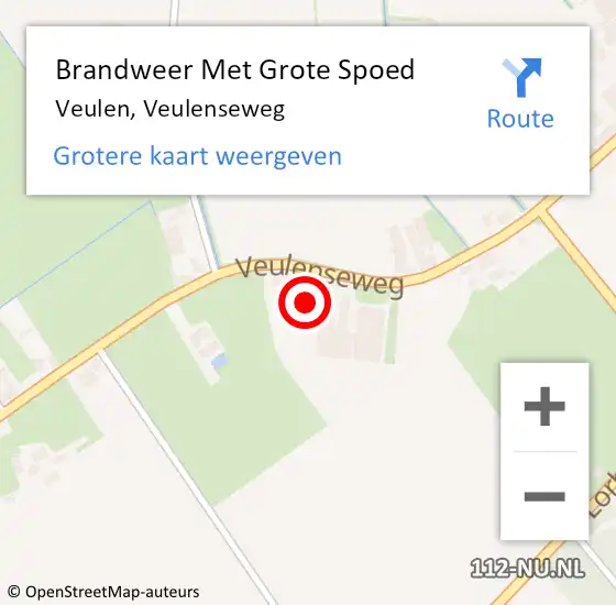 Locatie op kaart van de 112 melding: Brandweer Met Grote Spoed Naar Veulen, Veulenseweg op 16 september 2024 11:14