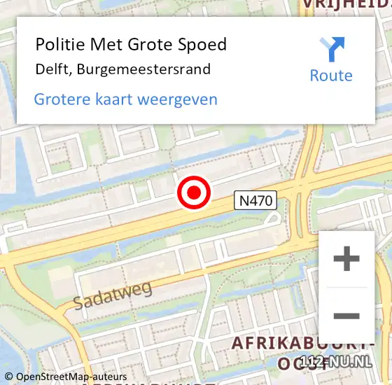 Locatie op kaart van de 112 melding: Politie Met Grote Spoed Naar Delft, Burgemeestersrand op 16 september 2024 12:53