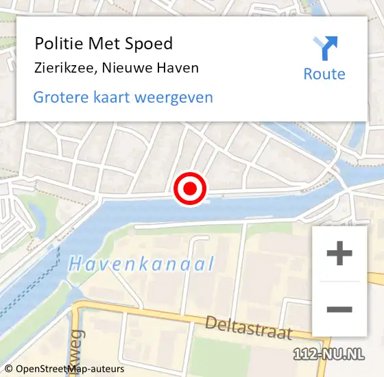 Locatie op kaart van de 112 melding: Politie Met Spoed Naar Zierikzee, Nieuwe Haven op 16 september 2024 13:07