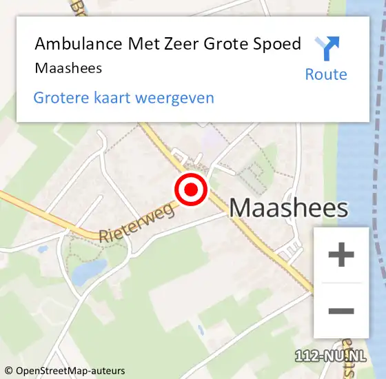 Locatie op kaart van de 112 melding: Ambulance Met Zeer Grote Spoed Naar Maashees op 16 september 2024 13:07