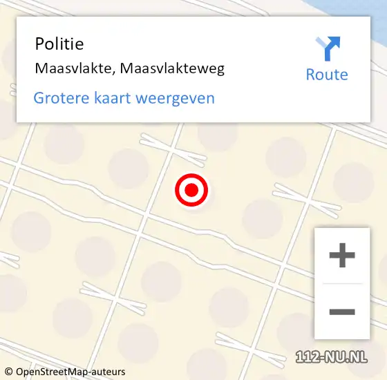 Locatie op kaart van de 112 melding: Politie Maasvlakte, Maasvlakteweg op 16 september 2024 13:13