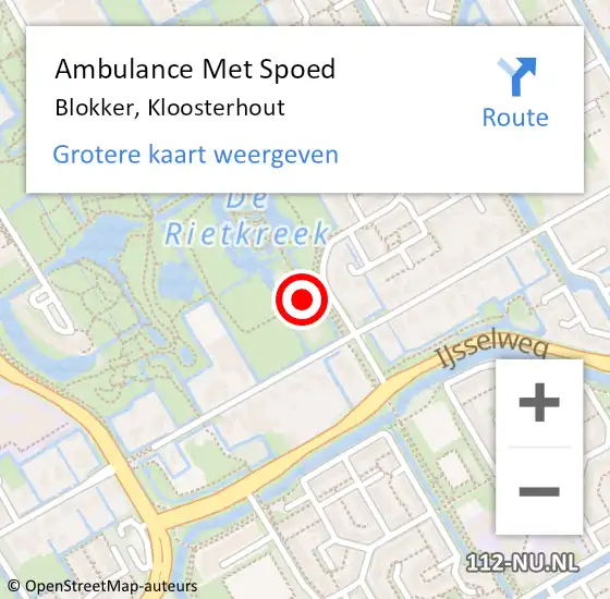 Locatie op kaart van de 112 melding: Ambulance Met Spoed Naar Blokker, Kloosterhout op 16 september 2024 13:50