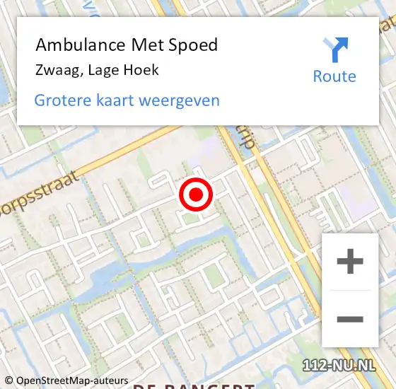 Locatie op kaart van de 112 melding: Ambulance Met Spoed Naar Hoek, Lage Hoek op 16 september 2024 14:13