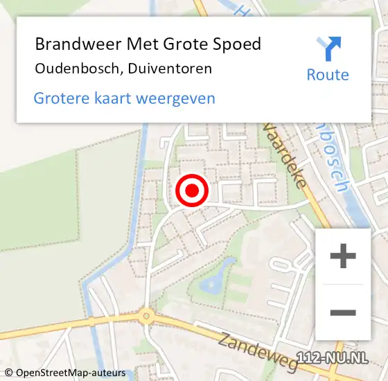 Locatie op kaart van de 112 melding: Brandweer Met Grote Spoed Naar Oudenbosch, Duiventoren op 16 september 2024 14:28