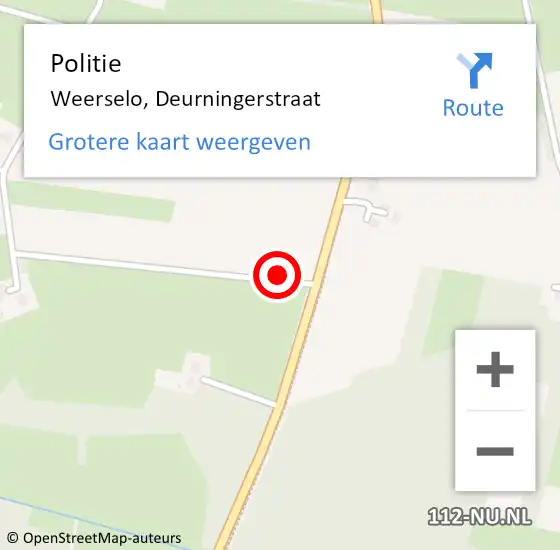 Locatie op kaart van de 112 melding: Politie Weerselo, Deurningerstraat op 16 september 2024 14:46