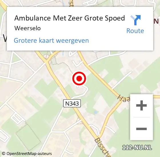 Locatie op kaart van de 112 melding: Ambulance Met Zeer Grote Spoed Naar Weerselo op 16 september 2024 14:47