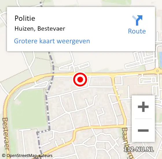 Locatie op kaart van de 112 melding: Politie Huizen, Bestevaer op 16 september 2024 14:59