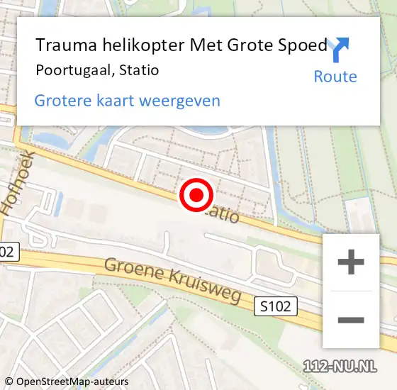 Locatie op kaart van de 112 melding: Trauma helikopter Met Grote Spoed Naar Poortugaal, Statio op 16 september 2024 15:04