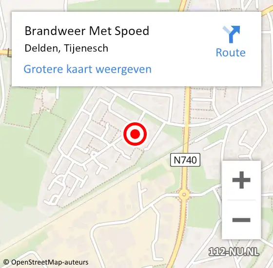 Locatie op kaart van de 112 melding: Brandweer Met Spoed Naar Delden, Tijenesch op 16 september 2024 15:09