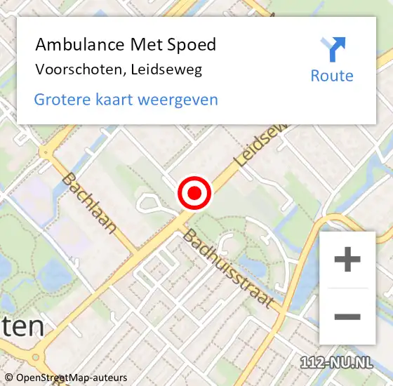 Locatie op kaart van de 112 melding: Ambulance Met Spoed Naar Voorschoten, Leidseweg op 16 september 2024 15:30