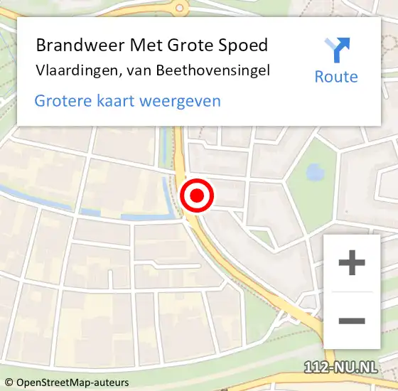 Locatie op kaart van de 112 melding: Brandweer Met Grote Spoed Naar Vlaardingen, van Beethovensingel op 16 september 2024 15:45